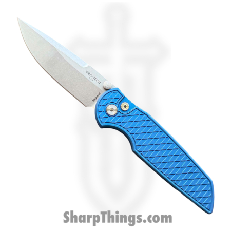 ProTech – BST26.INT.1 – TR-3 Integrity – Folding Knife – CPM MagnaCut Stonewash Spear Point – “Relic” Aluminum – Blue
