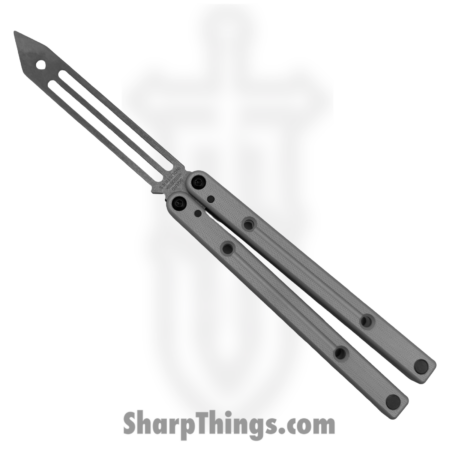 Squid Industries – SQTRSI – Squidtrainer V4 – Balisong – 410 SS Stonewash Trainer – 6061 T6511 Aluminum – Silver