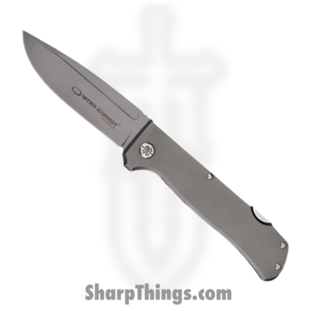 WithArmour – WA-092SW – Stones – Folding Knife – D2 Blasted Drop Point – Titanium – Grey