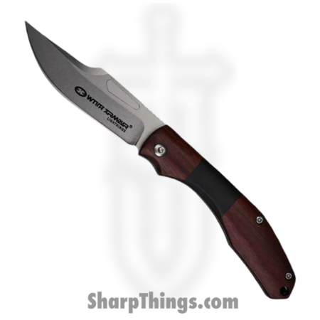 WithArmour – WA-097BW – Cliff – Folding Knife – D2 Stonewash Bowie – G10 Pakkawood – Brown Black