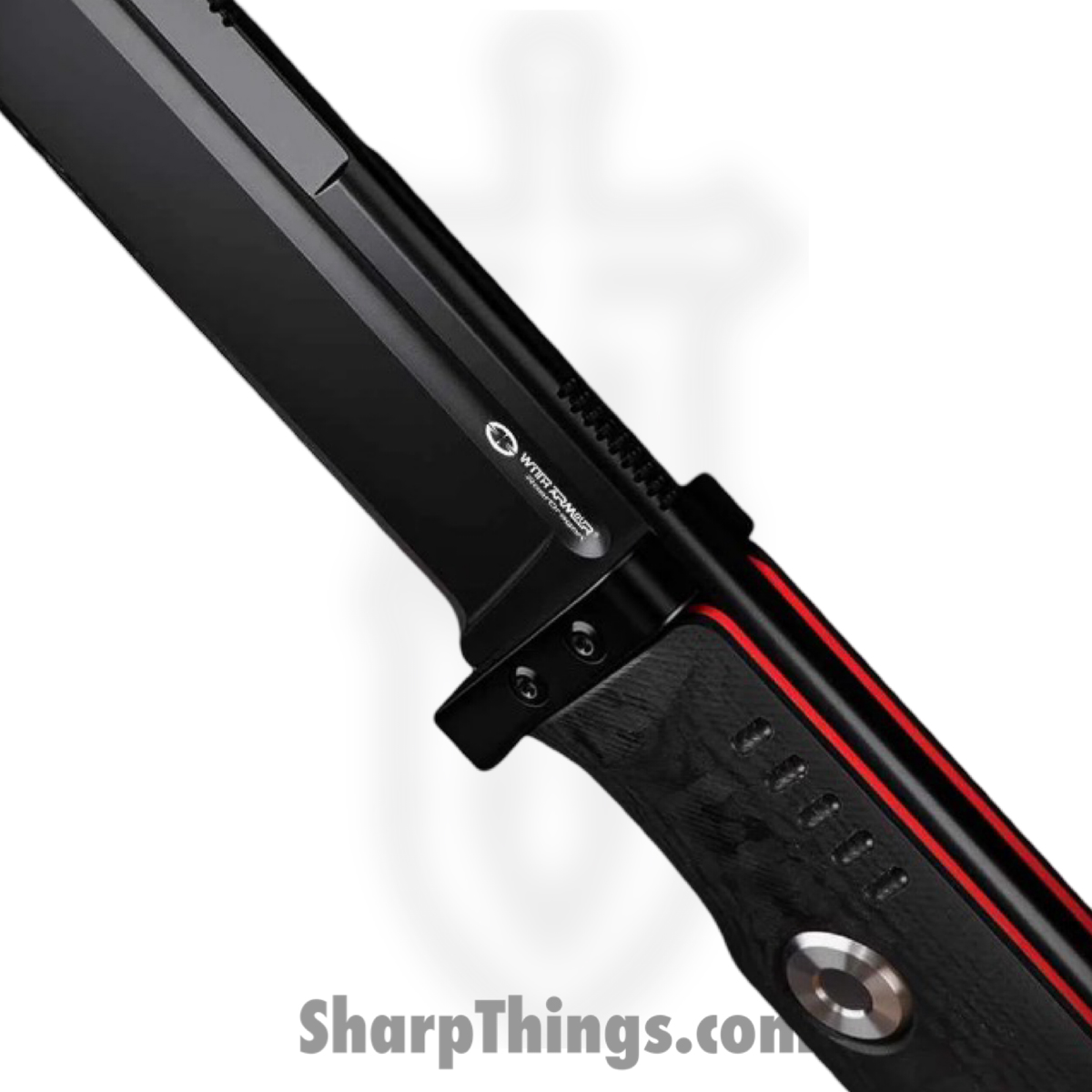 WithArmour - WA099S-BK - StormS - Fixed Blade Knife - WASTEEL Coated Spear Point - SCFG10 - Black Red - Image 3