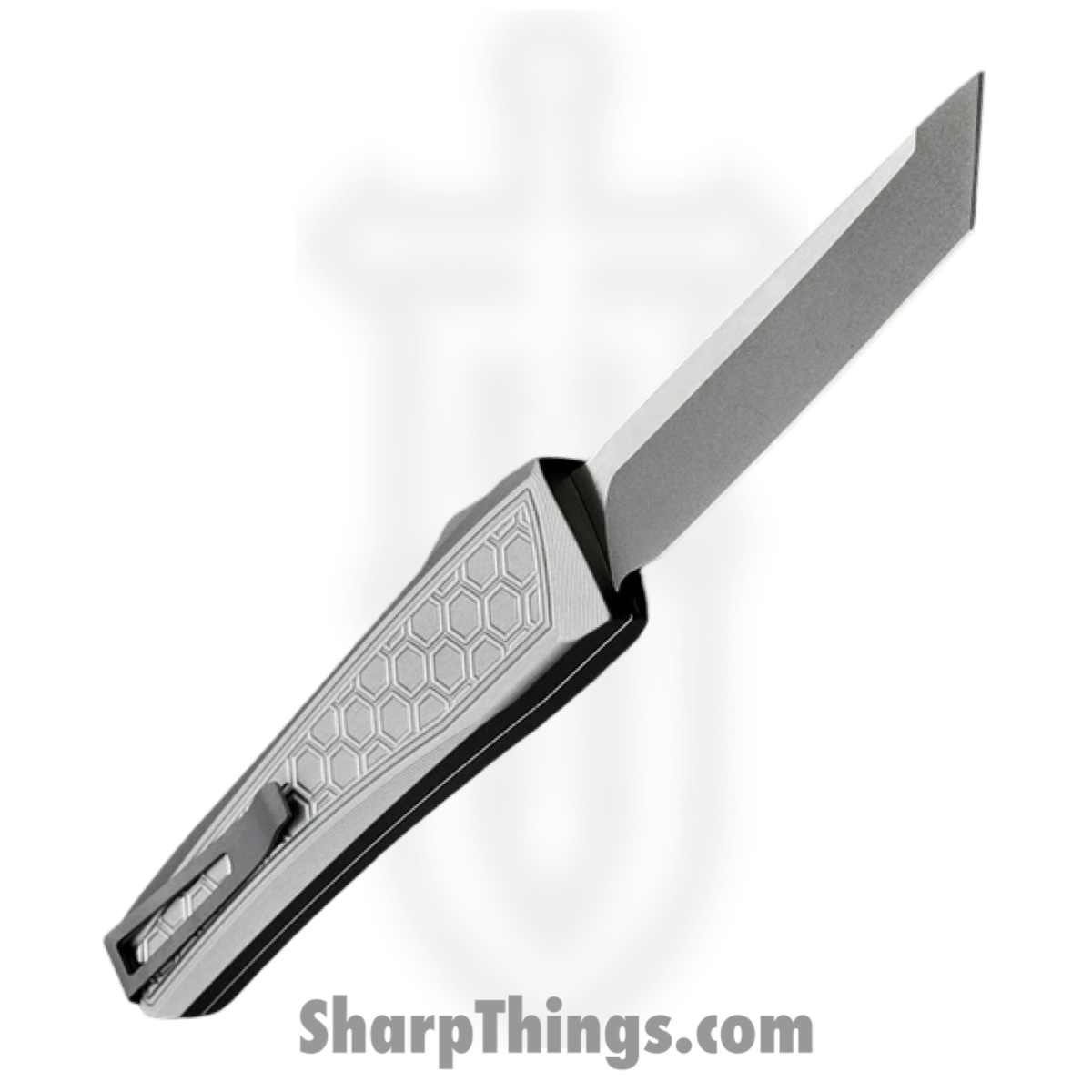Core Edge - 0331 - Echo - OTF Auto - CPM MagnaCut Blasted Tanto - Aluminum - Natural - Image 2
