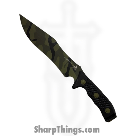 Microtech – 104-1JUCS – Arbiter SS – Fixed Blade Knife – M390 Jungle Camo Recurve Clip Point – G10 – Black