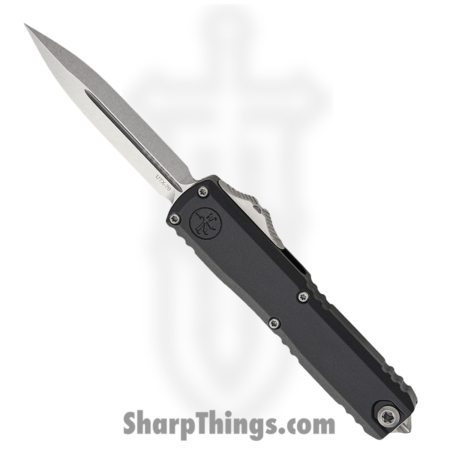 Microtech – 11474-10 – UTX-70 Gen IV – OTF Auto – M390MK Stonewash Dagger – Aluminum – Black