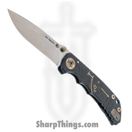 Spartan Blades – SF10 Custom – Harsey Custom – Folding Knife – CPM MagnaCut Stonewash Drop Point – 6AL4V Titanium – Black Plague