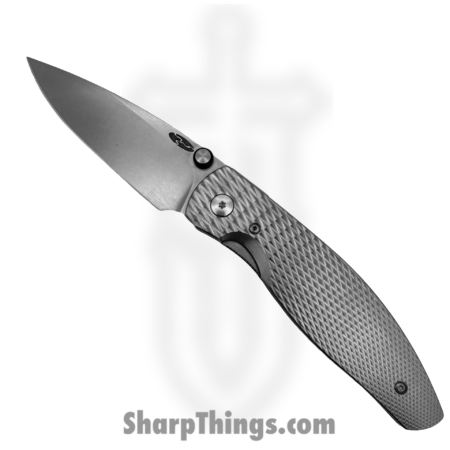TRM – DLR-ATM-TI-LS – Atom – Folding Knife – CPM MagnaCut Stonewash Drop Point – 3D Contoured “Lizard Skin Scales” Titanium – Silver
