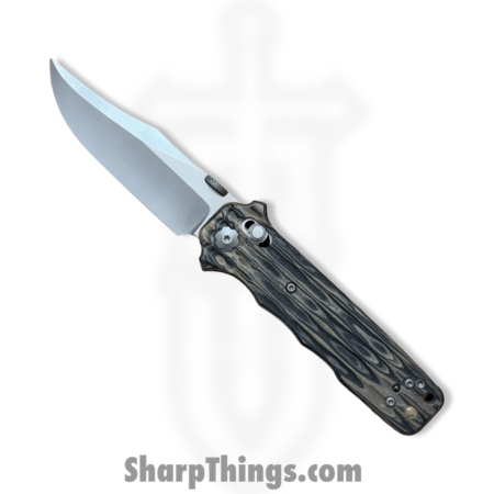 Elishewitz Custom Knives – ECKMacVSOG – Mac V SOG Axis Lock – Folding Knife – S45VN Matte Clip Point – G10 – Burl