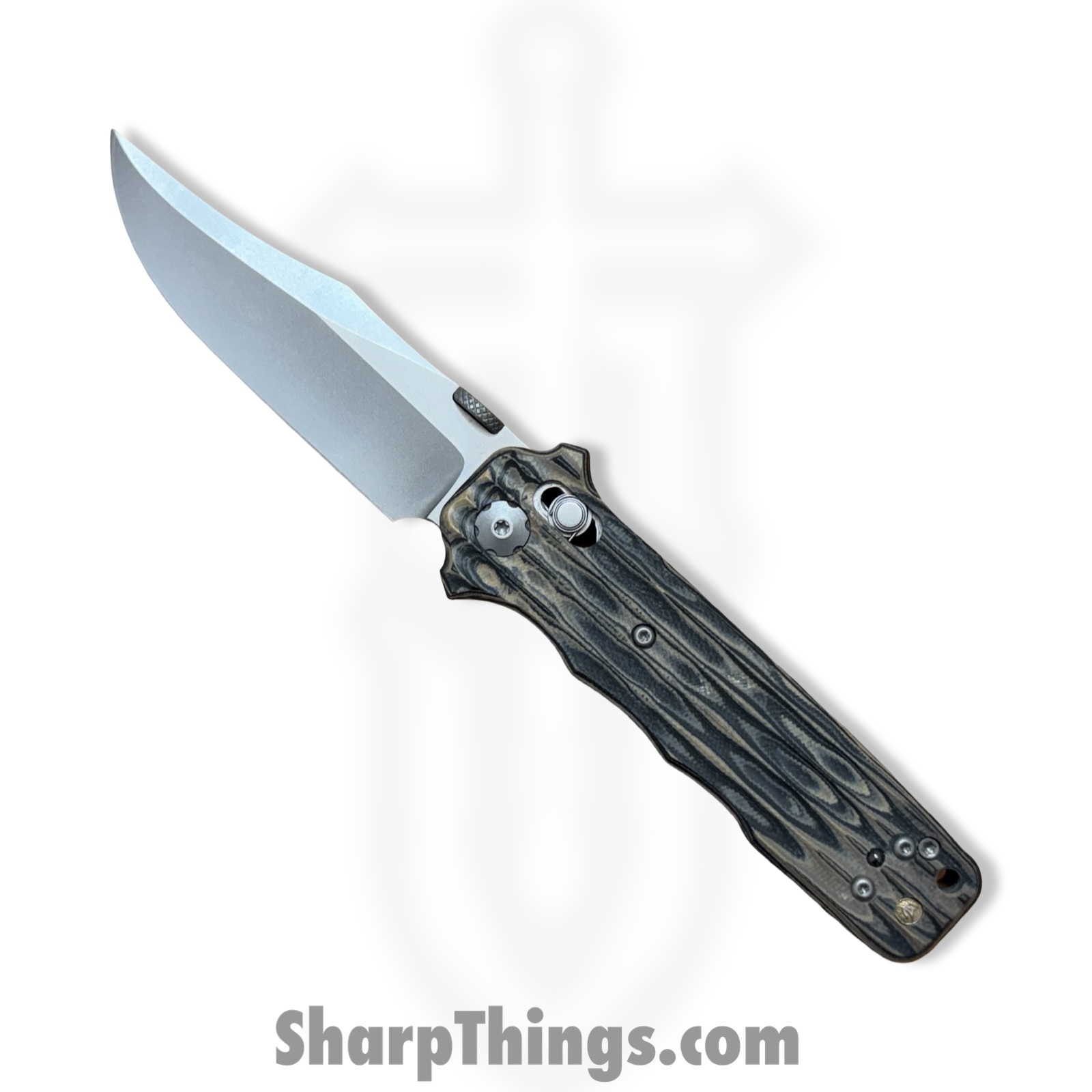 Elishewitz Custom Knives - ECKMacVSOG - Mac V SOG Axis Lock - Folding Knife - S45VN Matte Clip Point - G10 - Burl