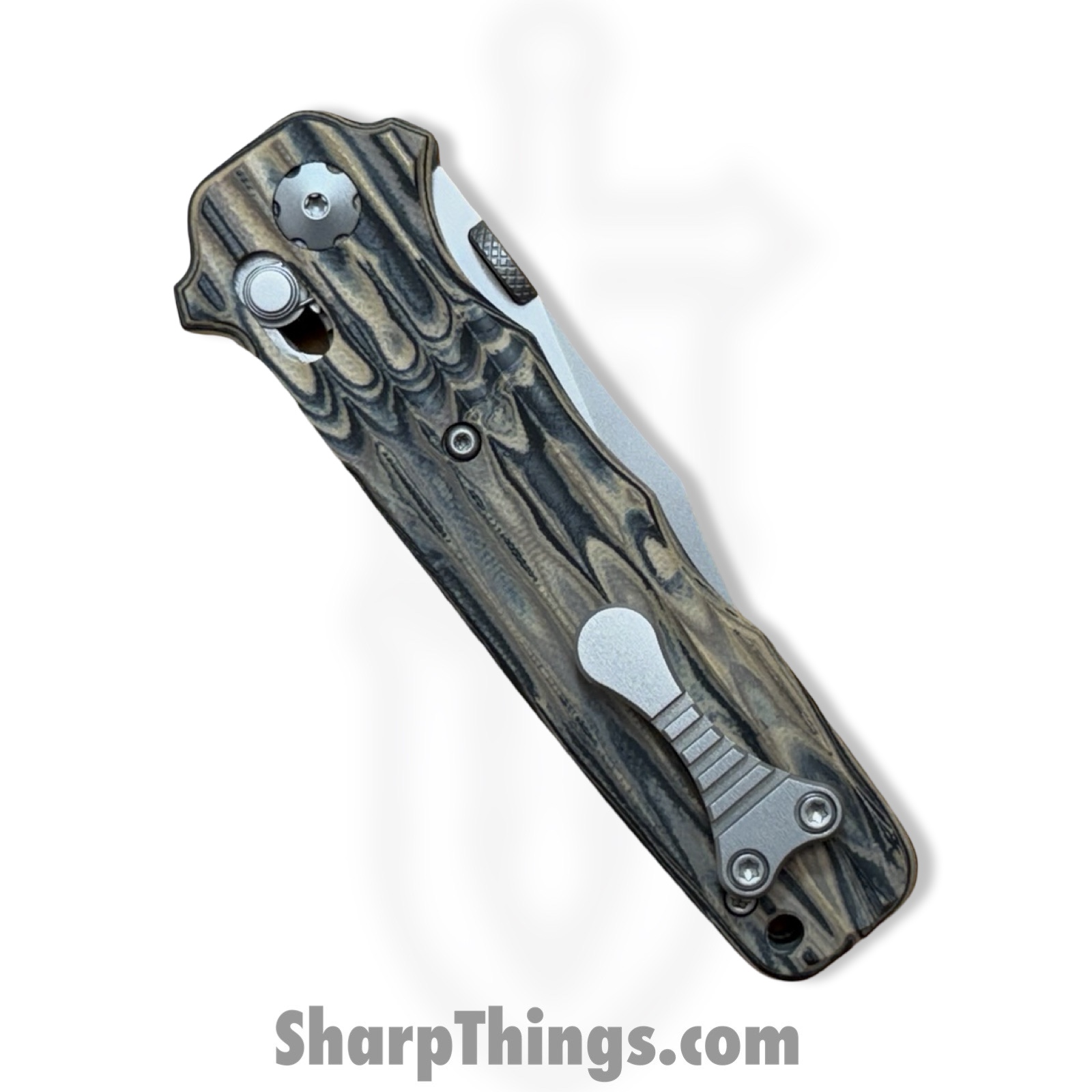 Elishewitz Custom Knives - ECKMacVSOG - Mac V SOG Axis Lock - Folding Knife - S45VN Matte Clip Point - G10 - Burl - Image 11
