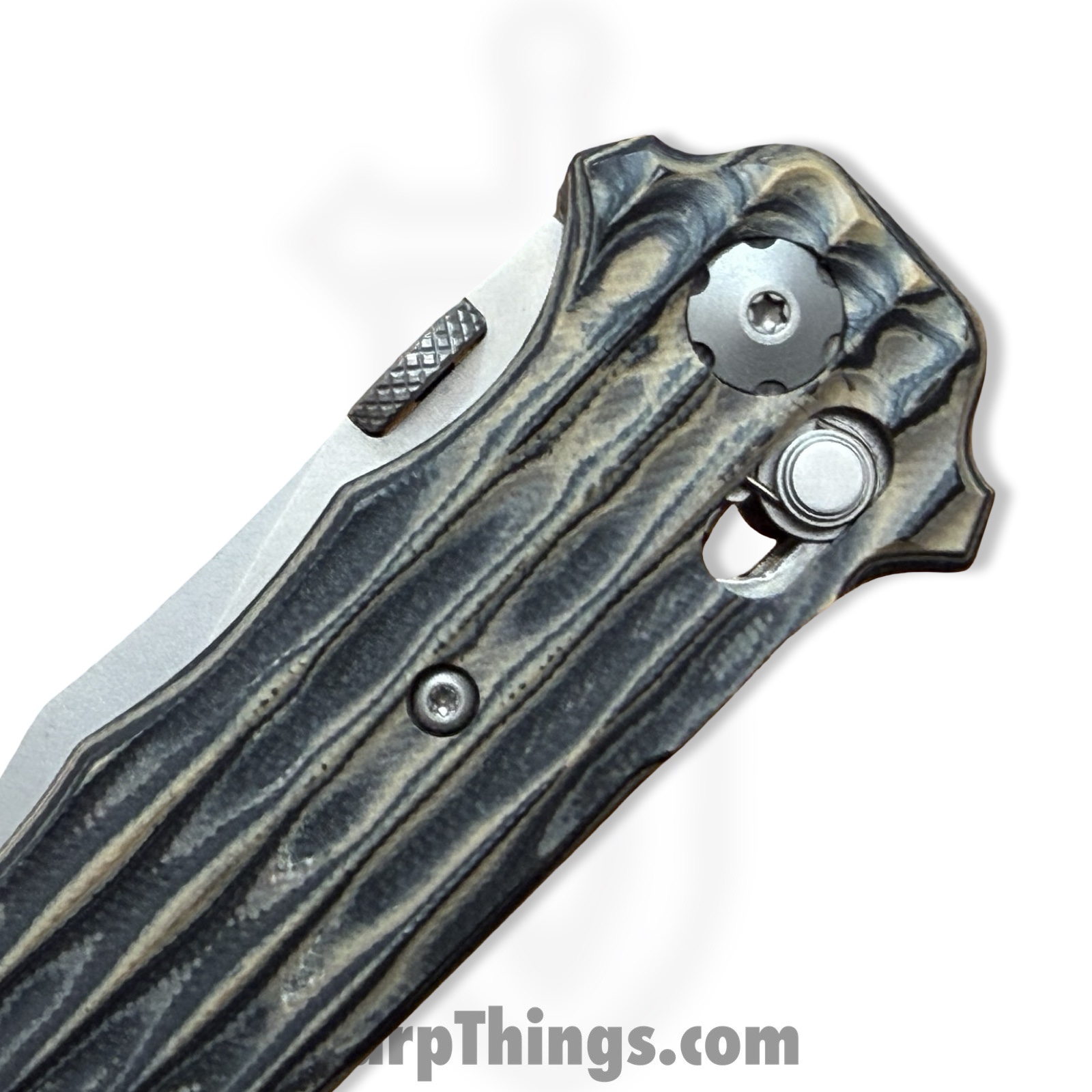 Elishewitz Custom Knives - ECKMacVSOG - Mac V SOG Axis Lock - Folding Knife - S45VN Matte Clip Point - G10 - Burl - Image 9