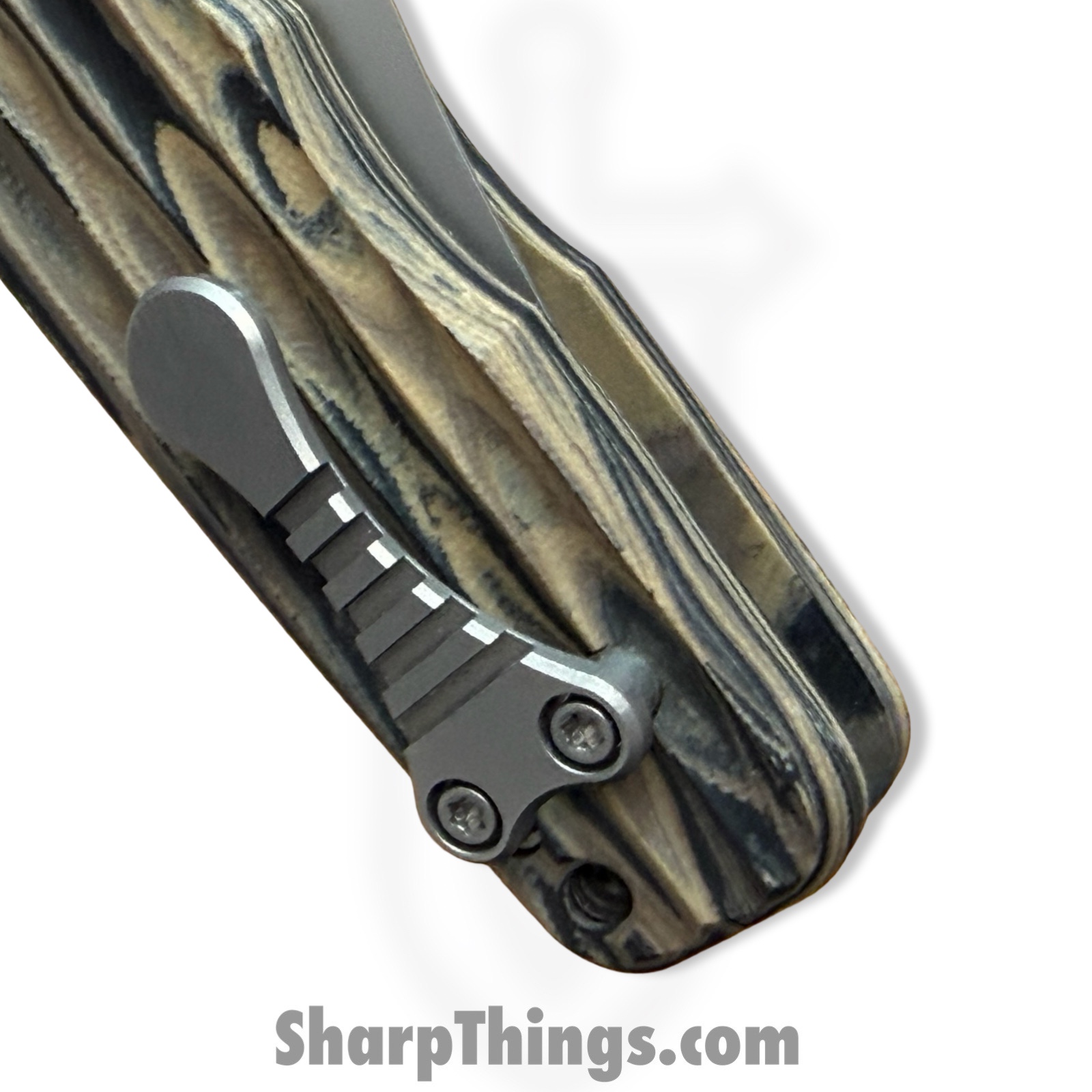 Elishewitz Custom Knives - ECKMacVSOG - Mac V SOG Axis Lock - Folding Knife - S45VN Matte Clip Point - G10 - Burl - Image 7