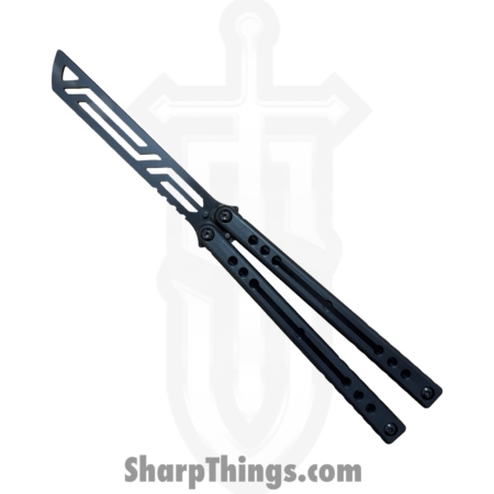Squid Industries – NABGIBK – Inked Nautilus V2 – Balisong – 410 SS Coated Tanto – G10 CF 7075 Aluminum – Black