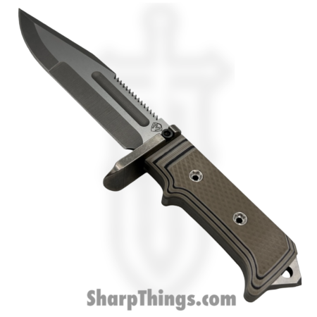 Medford Knife and Tool – MK0754TQ-12KB-SPQ3-HT – USMC Raider – Fixed Blade Knife – S45VN Tumbled w/ Satin Flats Clip Point – G10 – Multi