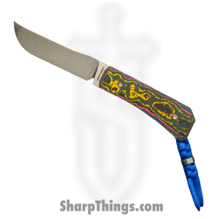 Jack Wolf Knives – PIONE-FX-01-CC-80S – Pioneer FIXedc – Fixed Blade Knife – CPM S90V Satin Drop Point – FatCarbon – 80’s