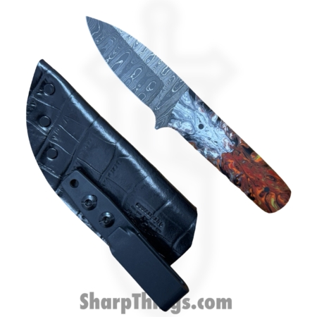 Red Monkey CK – RMCKBS2604 – River Monkey – Fixed Blade Knife – Damascus Wharncliffe – Epoxy – Multi