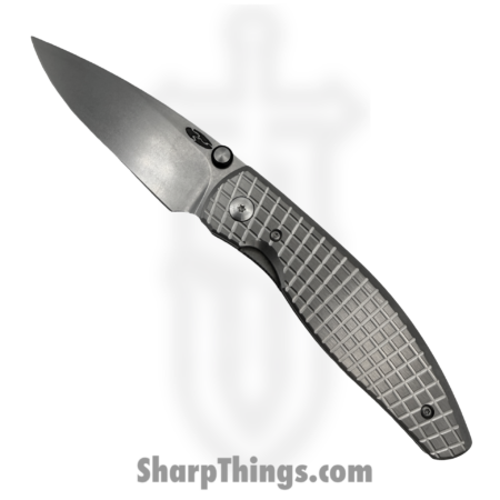 TRM – DLR-ATM-TI-FRAG – Atom – Folding Knife – CPM MagnaCut Stonewash Drop Point – Titanium – Silver