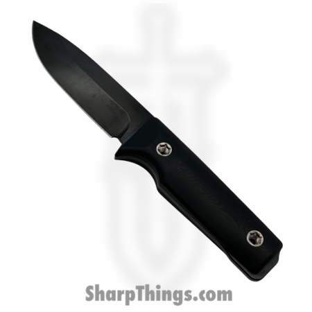 1881 Knife Works – MMS026 – The San – Fixed Blade Knife – 1095 Cro-Van Coated Drop Point – G10 – Black