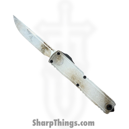 Microtech – 11214-1SAD – Ultratech Gen IV Sand Trooper – OTF Auto – M390MK Apocalyptic Drop Point – Aluminum – White