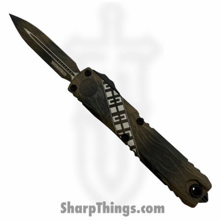 Microtech – 11224-1WK – Ultratech – OTF Auto – M390MK Coated Dagger – Aluminum – Wookie