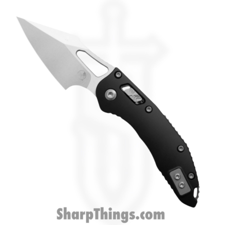 Microtech – 169MRL-10 – Mini Stitch Ram-Lok – Folding Knife – M390MK Stonewash Drop Point – Aluminum – Black