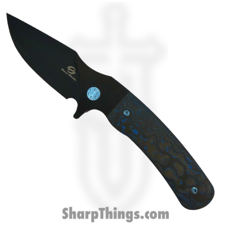 Beans Blades – BB-Jav-EB – Javelin – Folding Knife – M390 Coated Drop Point – FAT Carbon Fiber – Blue