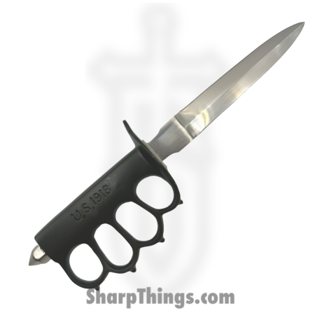 VOC – H-1918-BK – 12In WWII Trench Knife – Fixed Blade Knife – 440 SS Satin Dagger – Brass – Brass