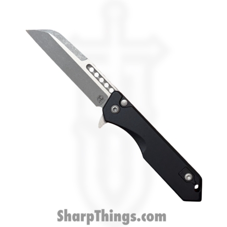 Heretic Knives – H213-5A – Jinn Manual – Folding Knife – CPM MagnaCut Battleworn Wharncliffe – Aluminum – Black