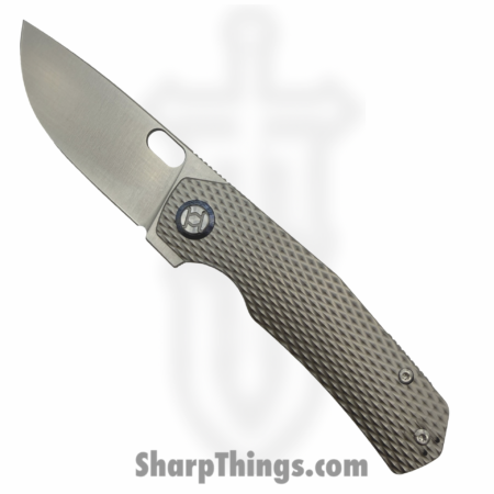 Kunwu – KUNK703LT1A – Tao III Framelock Dia Ti – Folding Knife – Vanax Satin Drop Point – Titanium – Blasted