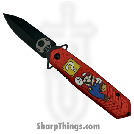 VOC – PF63G – Super Mario – Assisted Open Knife – Stainless Coated Spear – Aluminum – Red
