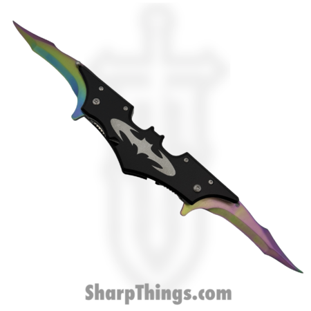 VOC – PF6RW – Batman – Assisted Open Knife – Stainless Coated Batwing – Aluminum – Black