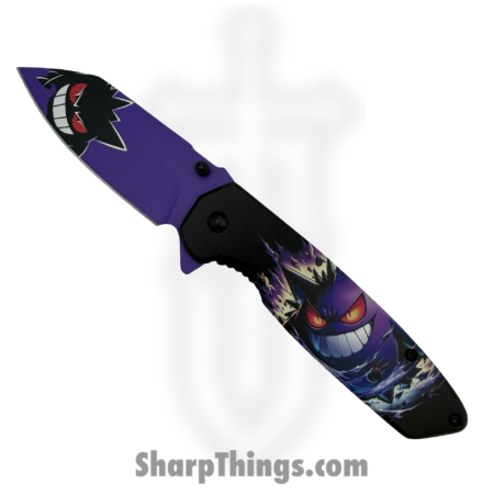 VOC – PF83E – Pokemon – Assisted Open Knife – Stainless Coated Wharncliffe – Aluminum – Purple