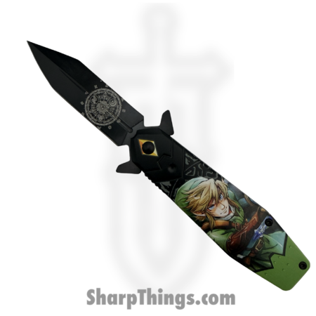 VOC – PF84 – Zelda – Assisted Open Knife – Stainless Coated Spear – Aluminum – Black/Green