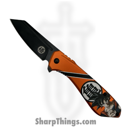 VOC – PF85E – GOKU – Assisted Open Knife – Stainless Coated Reverse Tanto – Aluminum – Orange