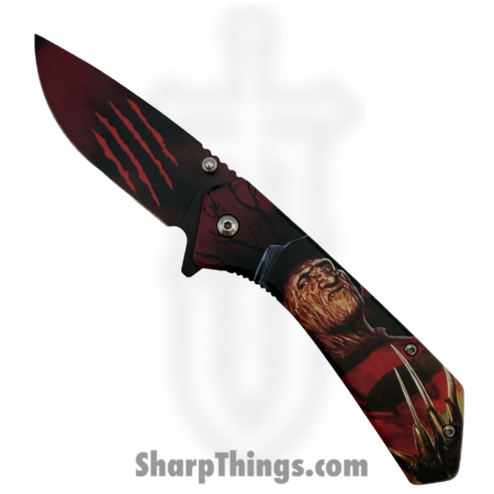 VOC – PF95XL – Freddy Krueger – Assisted Open Knife – Stainless Coated Drop Point – Aluminum – Black/Red