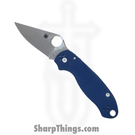 Spyderco – SC223GPCBL – Para 3 Compression Lock – Folding Knife – CPM-SPY27 Satin Drop Pont – G10 – Blue