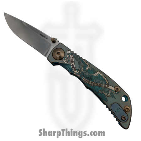 Spartan Blades – SF10 Custom G&C – Harsey Custom – Folding Knife – CPM Magnacut Stonewash Drop Point – Titanium – God and Country