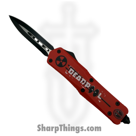 Atomic Knives – WNS-A1-DP – Thin Man Deadpool – OTF Auto – D2 Coated Dagger – Aluminum – Red/Black