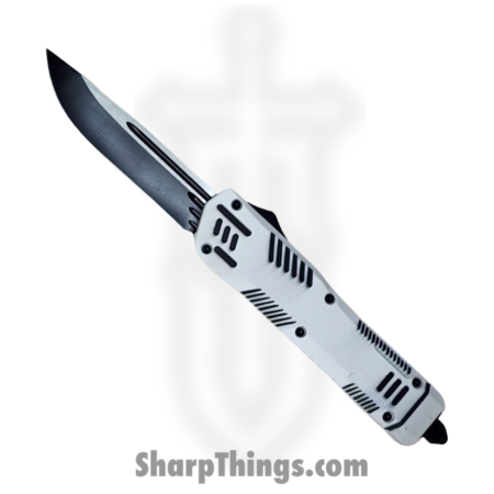 Atomic Knives – WNS-A18T-WT – Mark 4 – OTF Auto – D2 Two Tone Tanto – Aluminum – White