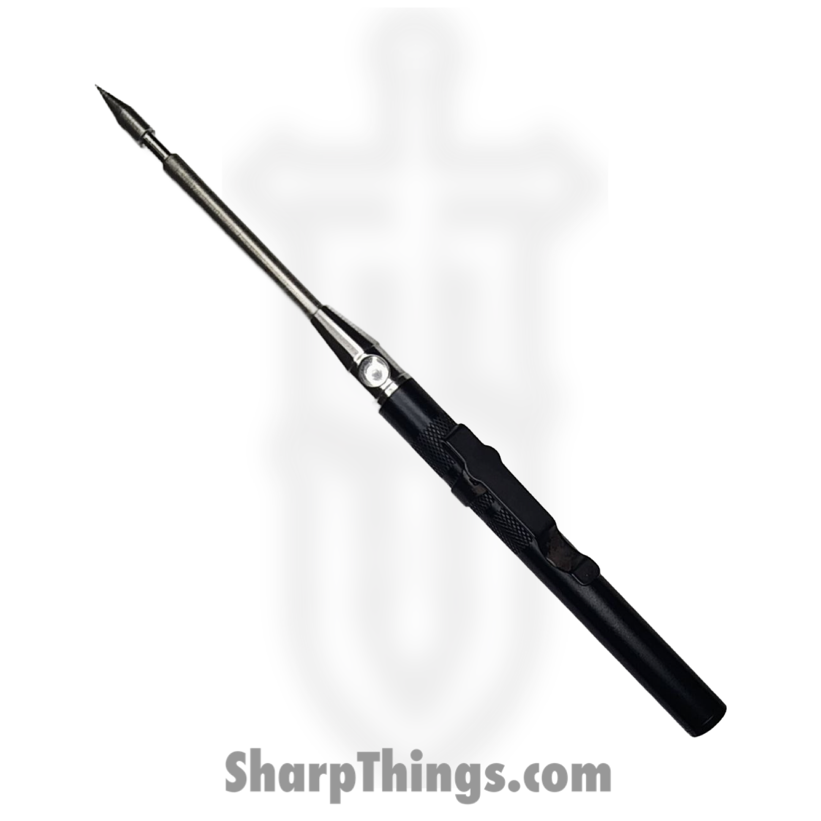 Atomic Knives - WNS-AT25-BK - Guard Father Automatic OTF Icepick - OTF Auto - D2 Satin Spike - Aluminum - Black