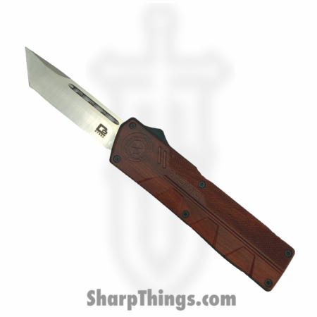 Atomic Knives – WNS-DT01RWD-TT – UltraLite ATOMIC – OTF Auto – D2 Satin Tanto – Aluminum – Woodgrain