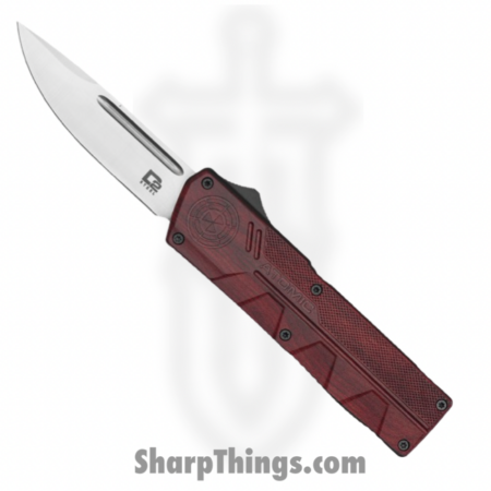 Atomic Knives – WNS-DT01RWD – UltraLite ATOMIC – OTF Auto – D2 Satin Drop Point – Aluminum – Woodgrain