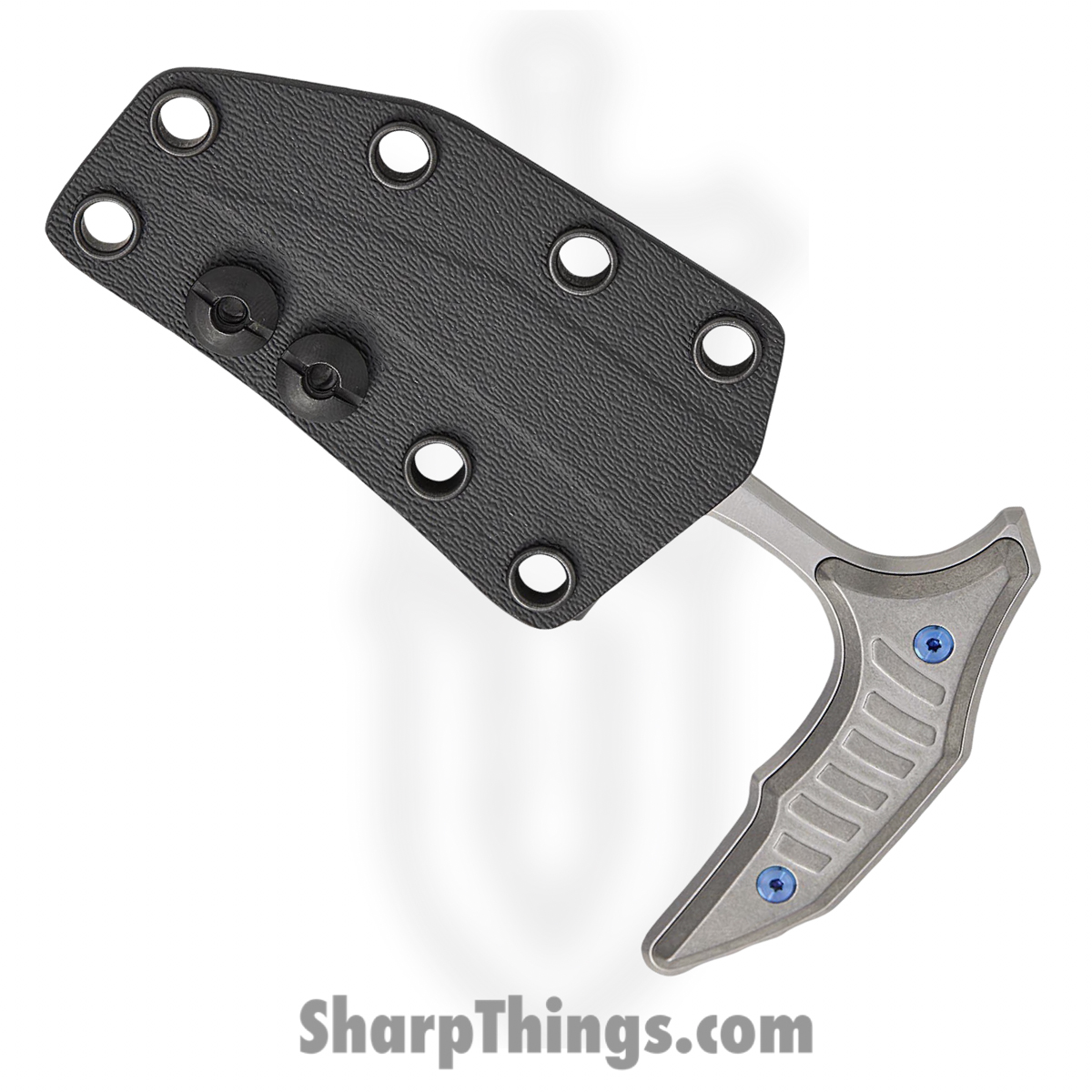 Microtech - 218-10MS3 - BEE - Fixed Blade Knife - 440C SS Stonewash Wharncliffe - Milled Titanium - Natural - Image 3