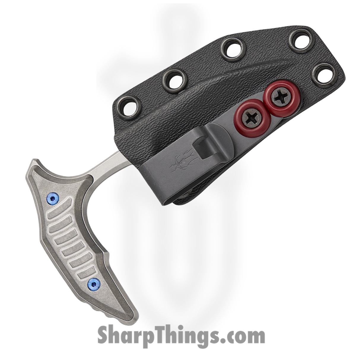 Microtech - 218-10MS3 - BEE - Fixed Blade Knife - 440C SS Stonewash Wharncliffe - Milled Titanium - Natural - Image 4
