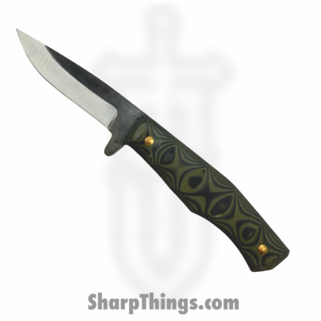 310 Forge – 310NINO0610C – El Nino Custom (Leather) – Fixed Blade Knife – 80crv2 Two Tone Drop Point – G10 – Green|Black