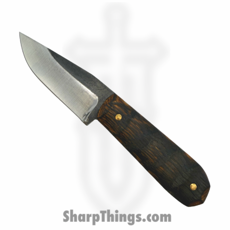 310 Forge – 310WEND0610A – Wendigo Custom (Leather) – Fixed Blade Knife – 52100 HC Two Tone Drop Point – Wood – Black|Brown