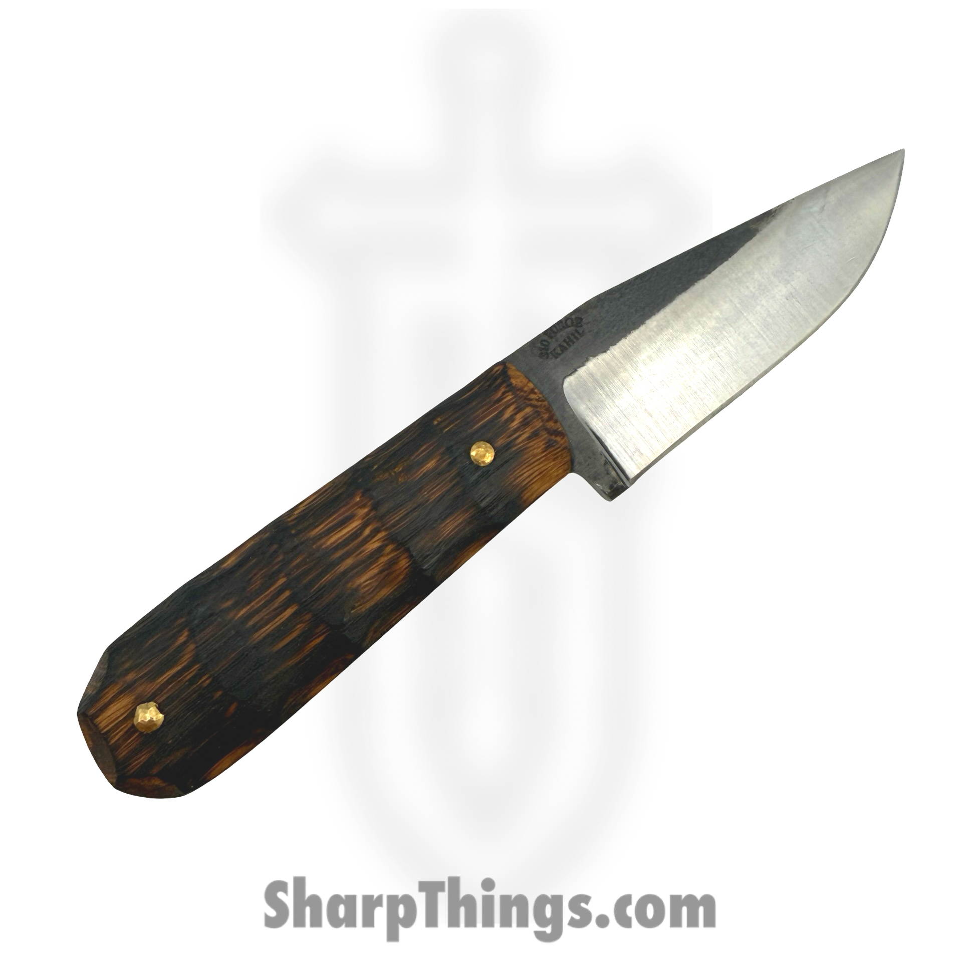 310 Forge - 310WEND0610A - Wendigo Custom (Leather) - Fixed Blade Knife - 52100 HC Two Tone Drop Point - Jack Daniels Whiskey Barrel - Black, Brown - Image 3