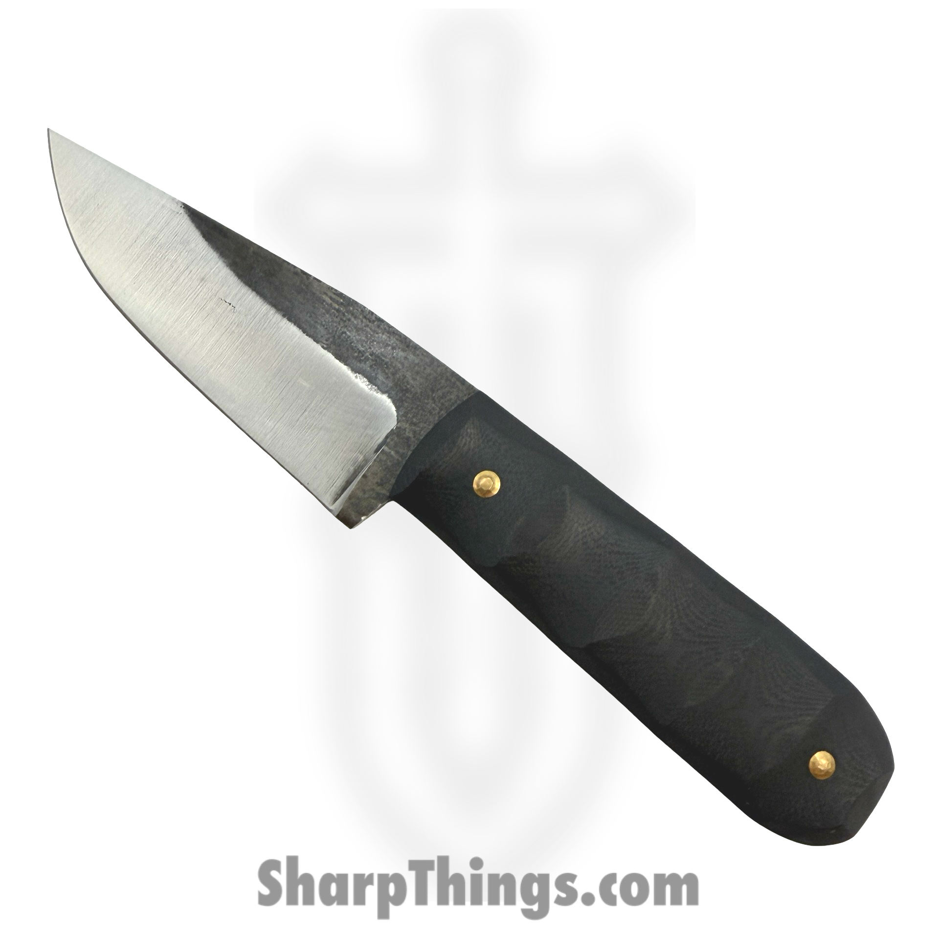 310 Forge - 310WEND0610E - Wendigo Custom (Leather) - Fixed Blade Knife - 52100 HC Two Tone Drop Point - G10 - Black