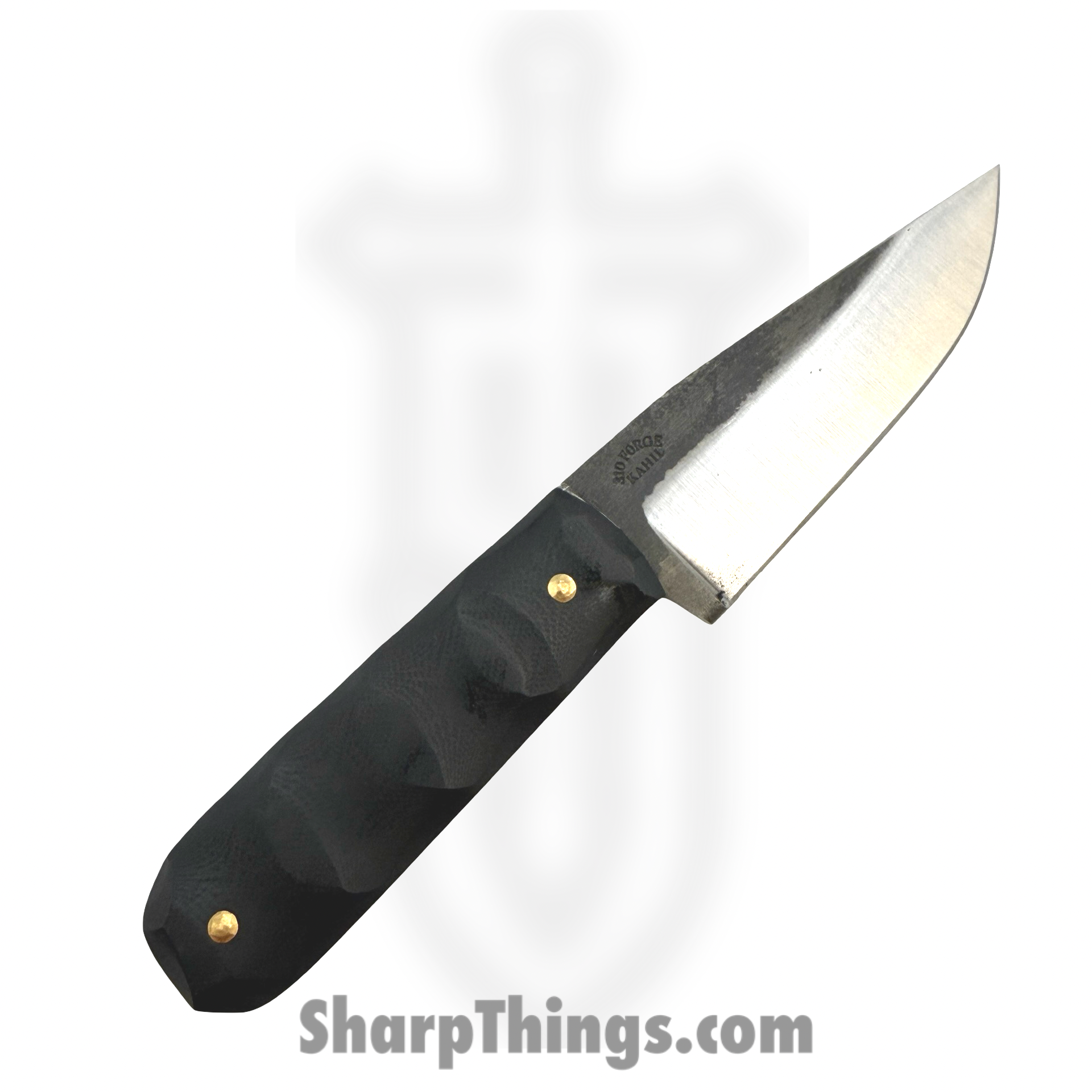 310 Forge - 310WEND0610E - Wendigo Custom (Leather) - Fixed Blade Knife - 52100 HC Two Tone Drop Point - G10 - Black - Image 5