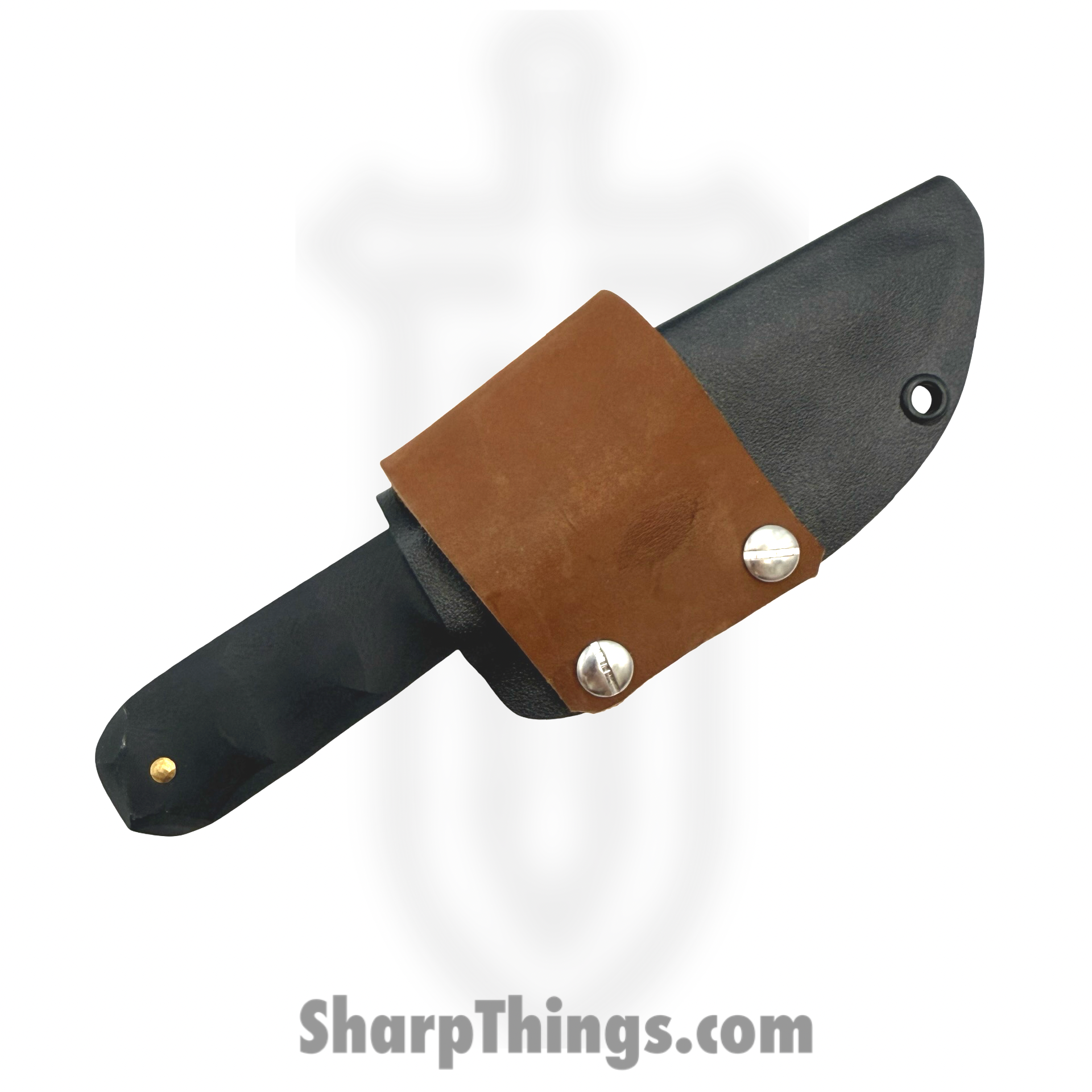 310 Forge - 310WEND0610E - Wendigo Custom (Leather) - Fixed Blade Knife - 52100 HC Two Tone Drop Point - G10 - Black - Image 4