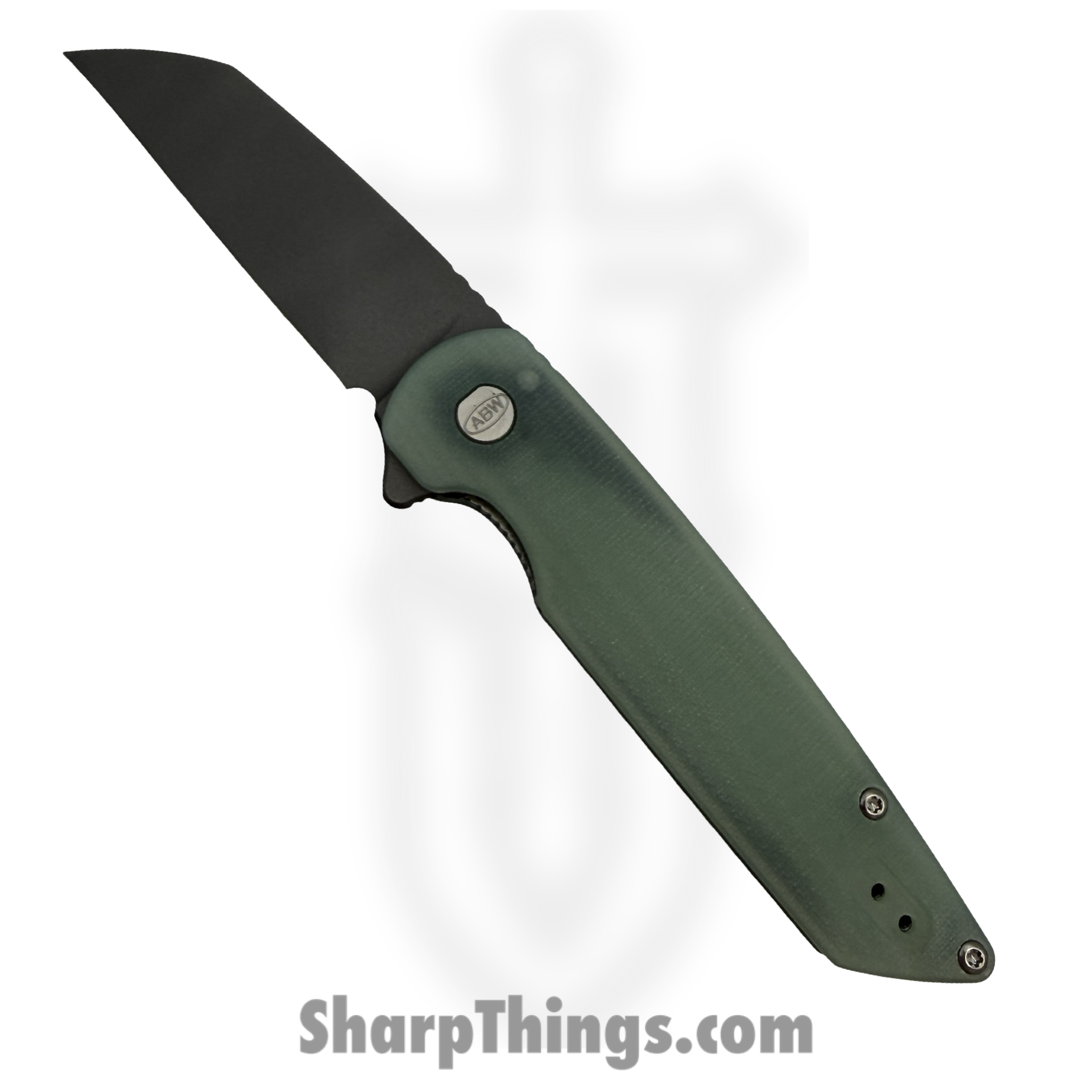 ABW - ABW-M2-G10-JD - Model 2 - Folding Knife - CPM MagnaCut Stonewash Sheepsfoot - G10 - Jade